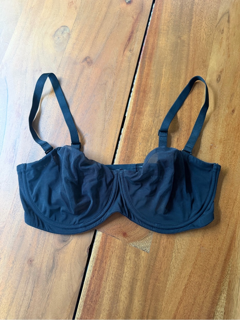 SKIMS Fits Everybody Unlined Underwired T-Shirt Bra Onyx Black Size 36DDD